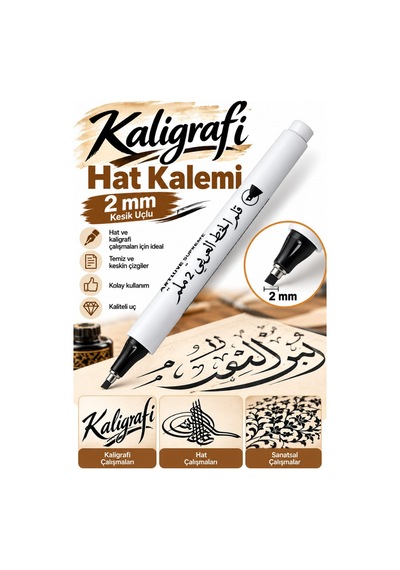 Kesik Uç Supreme Arabic Kaligrafi Ve Hat Kalemi : 2,0 Mm : Siyah Artline 1 Adet