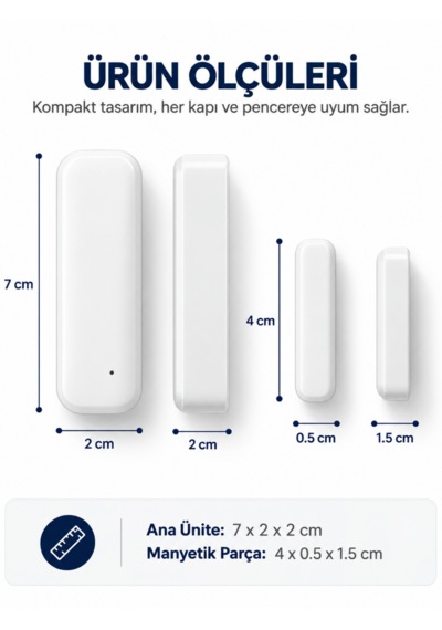 Fletvi Smart Akıllı Kapı Ve Pencere Dedektörü Güvenlik Sistemi Anlık Bildirimli Geçmiş Takipli