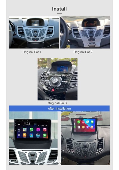 Ford Fiesta 2009 Uyumlu Multi Medya Navi Gasyon Usb Kamera Carplayer 4 Ram