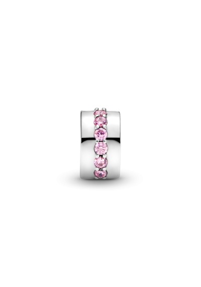 Pembe Parıltılı Sıra Klipsli Charm