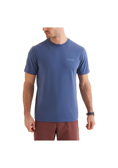 Columbia Csc Basic Slogo Brushed Erkek Kısa Kollu Tişört-4102 Dağ Mavisi