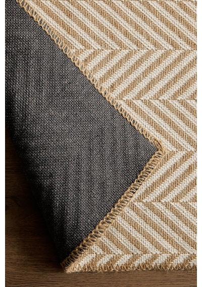 Ocean Home Textile Ekru Renk Balıksırtı Jüt Halı Kilim 120 X 180 Cm