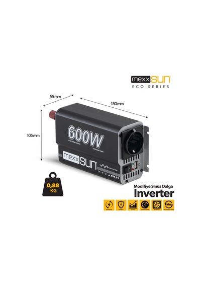 Mexxsun 12v 600w Modifiye Sinüs İnverter