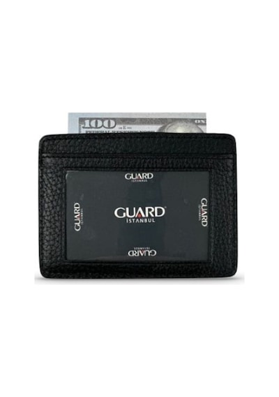 Guard 5330 Model Hakiki Deri Kartlık Siyah Renk Çok Renkli