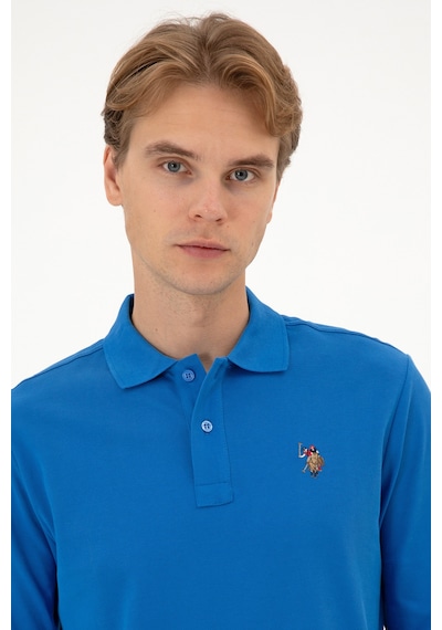 U.S. Polo Assn. Erkek Regular Fit Polo Yaka Koyu Mavi Basic Sweatshirt 50313772-VR032