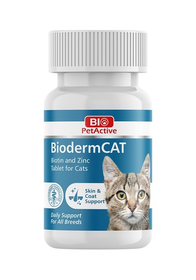 Bio Petactive Biodermcat Kediler İçin Biotin Ve Çinko Tableti 30 G 100 Tablet