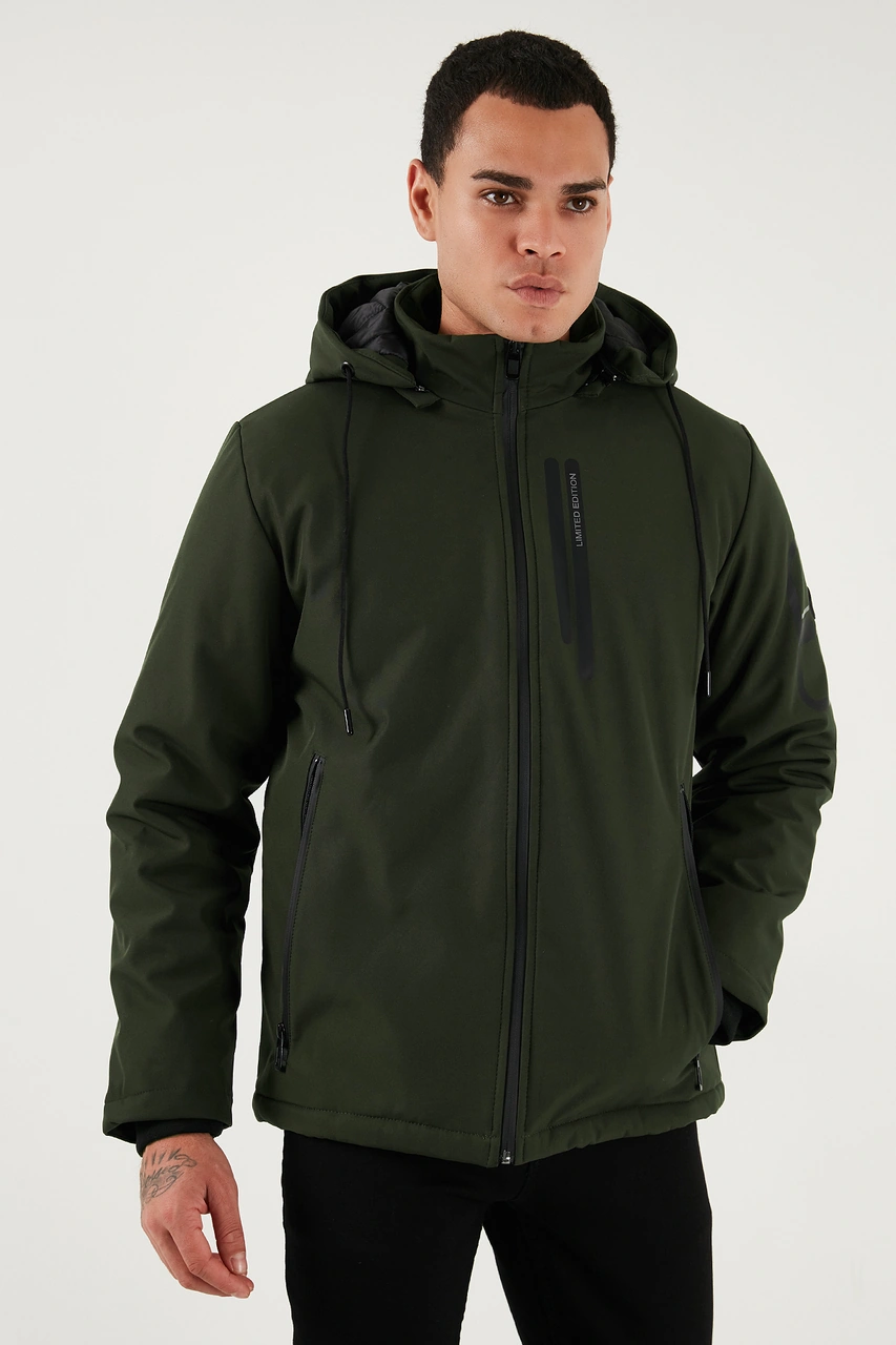 Buratti Regular Fit Çıkarılabilir Kapüşonlu Cepli Erkek Mont 497Albert Haki
