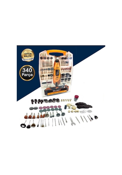 Millian 340 Parça 600 W Devirli Hobi Taşlama Gravür Makinesi Seti