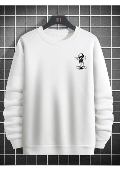 Startmore Adrift Bear Oversize Bisiklet Yaka Pamuklu Sweatshirt Beyaz Beyaz