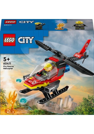 LEGO® City İtfaiye Kurtarma Helikopteri 60411 5+ Yaratıcı Oyuncak Yapım Seti - 85 Parça