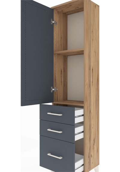 Arges Dolap 2 Raflı 3 Çekmeceli Tek Kapaklı 44x30x182 Çam-ant... Çam Arges Dolap 2 Raflı 3 Çekmeceli Tek Kapaklı 44x30x182 Çam-ant... Çam