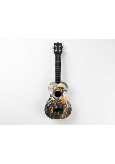 Soprano Ukulele Kanarya Desenli Kapak