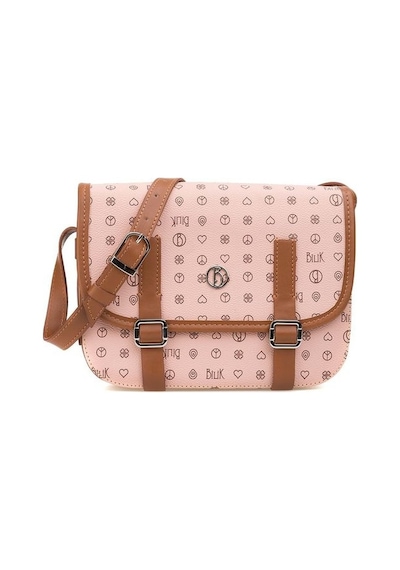 Bilik Deri Monogram Pembe/taba Kadın Çapraz Askılı Çanta İv Z-24- 001