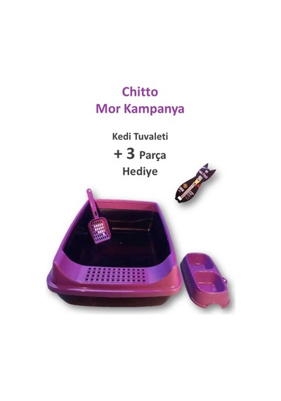 Elekli Açık Kedi Tuvaleti-mor