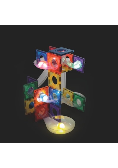 Cleverclixx Ball Run Dazzling Lights Pack Manyetik Bloklar, Intense 100 Parça