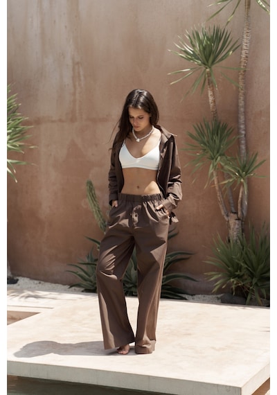 Mai Collection Mai Studios Co. Mirabella Kahve Gömlek Pantolon Takım Kahve
