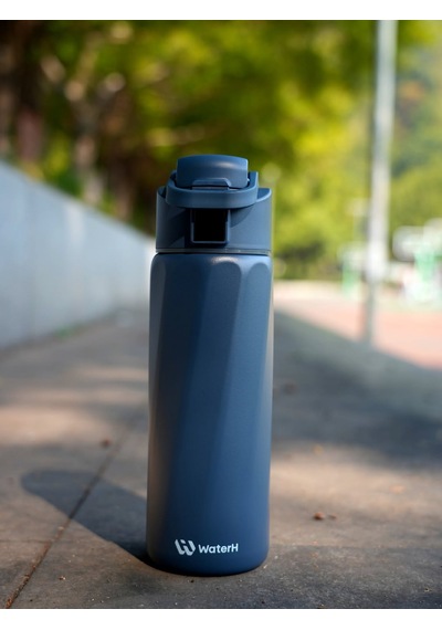 Waterh Boost Akıllı Termos Hidrasyon Takibi Yapan, Yalıtımlı 0,95l / 32oz Akıllı Şişe Koyu Mavi