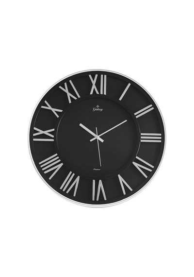 Exclusive Roma Rakam Duvar Saati - Gümüş / Siyah - 43 Cm Çok Renkli