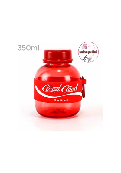 Mini Renkli Su Şişesi 350ml Figürlü Renkli Mini Suluk Matara 350ml Kırmızı