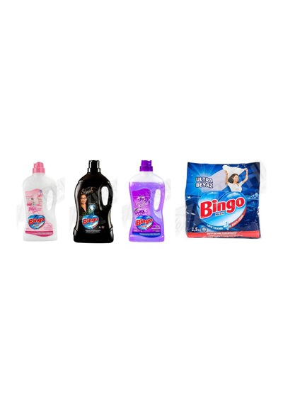 Bingo Yüzey Tem. Fresh 2.5 Lt + Siyahlar 3 Lt + Yüzey Tem. Fresh 2.5 Lt + Beyazlar İçin Ultra 1.5 Kg 4'lü Set Diğer