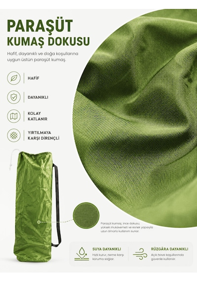 Beylini Lastikli Kamp Sandalyesi Kılıfı Omuz Askılı Piknik Plaj Piknik Katlanır Sandalye Taşıma Çantası Paraşüt Kumaş 40 X 105 Cm Yeşil