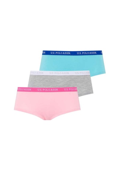 U.S. Polo Assn. U.s Polo Assn. 66115 Kadın 3 Lü Şort Külot-pembe&gri&mint Pembe