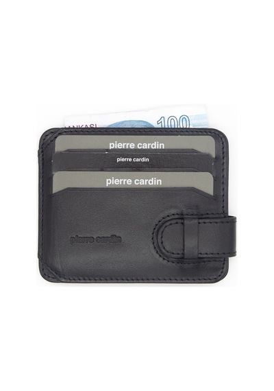 Pierre Cardin Siyah Unisex Deri Kartlık 0510 Siyah