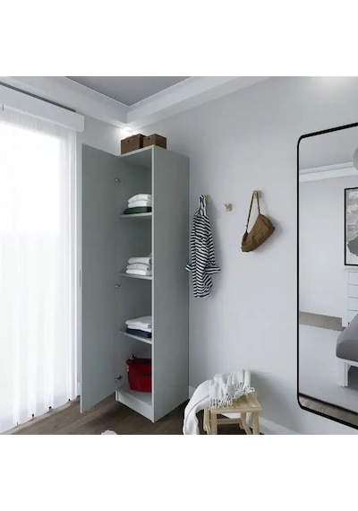 Yaman Tek Kapaklı 4 Raflı Çok Amaçlı Mutfak Kiler Ve Banyo Dolabı - Luna Luna
