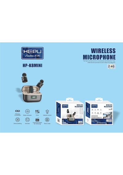 Plentiful S35 Mını Kablosuz Yaka Mikrofonu 2 Li Set Gürültü Engelleyici 30 Sa Pil Ömrü L 2.4g Şarj Kutulu