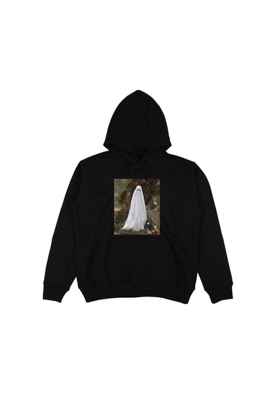 Startmore Adrift Ghost Beyaz Oversize Unisex Kapüşonlu Sweatshirt Hoodie Siyah