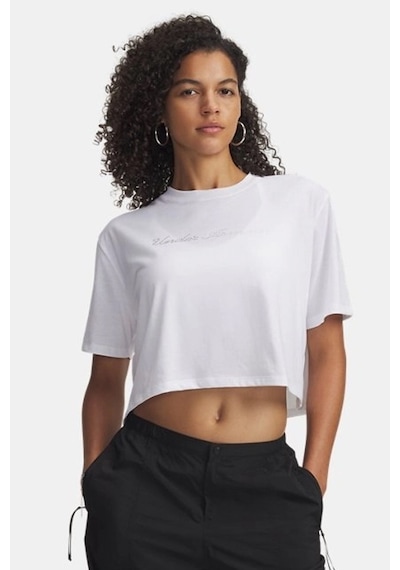 Under Armour Crop Kadın Tişört BEYAZ