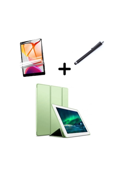 Apple Uyumlu iPad, 7. 8. 9. Nesil 10.2 Kılıf Set Pu Deri Smart Tablet Kilifi Ekran Koruyucu + Kalem