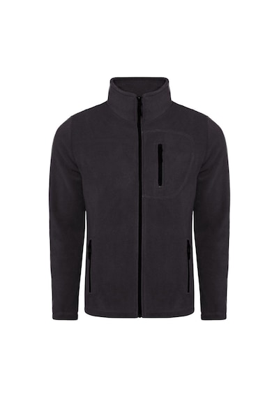 Genius Store Tam Fermuarlı 3 Cepli Outdoor Tactical Flecee Erkek Polar Ceket - Koyu Füme