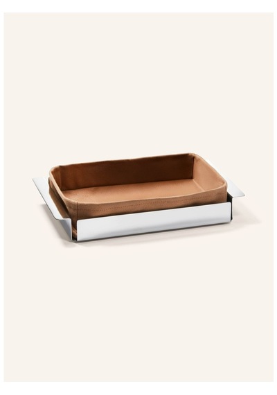 A Tavola Ekmek Sepeti, Paslanmaz Çelik Ve Keten Tekstil, 5x25x16 Cm Metal