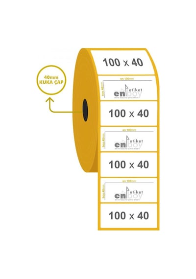 100MM X 40MM Termal Etiket 1000'Li 10 Rulo