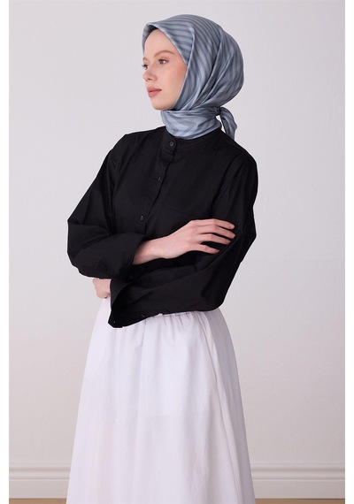 Belli İpek Eşarp - 4325-02 Gri Mavi Twill