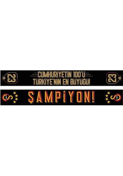 Galatasaray Lisanslı 23. Şampiyonluk Şal Atkı Ve Kırmızı Performans Bileklik Siyah