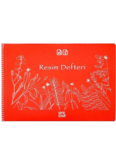 Gıpta 25x35 Plastik Kapak Resim Defteri Koparma İzli Cırtlı - Kırmızı