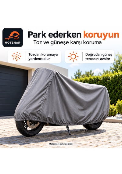 Motenar Motosiklet Brandası Kalın Su Geçirmez Gri