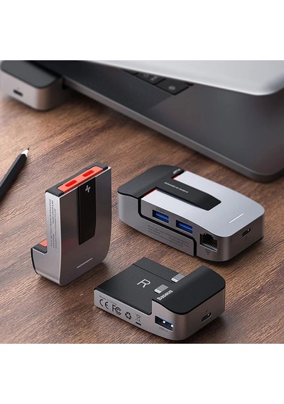 Baseus Armor Age 9in1 Type-c Çok Fonksiyonlu Hub Hdmı Rj45 Usb 3.0- 5775 Renkli