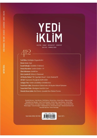 Yedi İklim Dergi 412.sayı Temmuz 2024