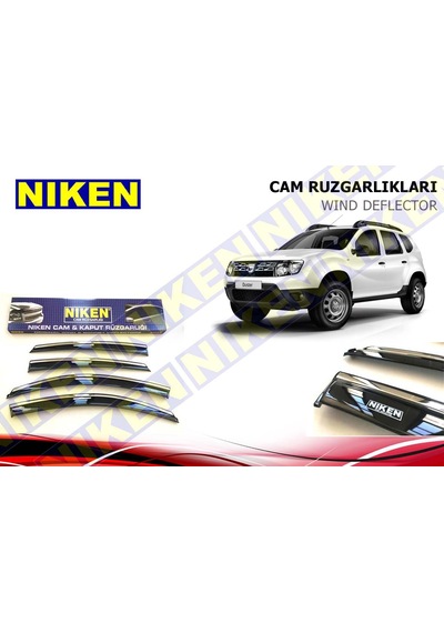 Dacia Duster 2010 - 2017 Niken Kromlu Cam Rüzgarlığı 4Lü