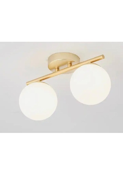 Rsylight Metal Modern Eskitme Kaplama Opal Camlı Tavan Plofyoner 2 Li Tavan Avize Siyah