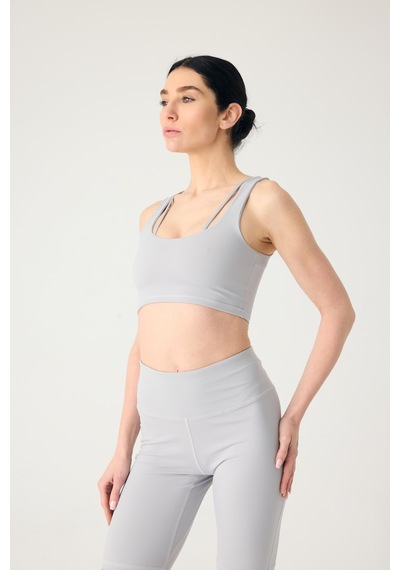 Normal People Nyra - Spor Bra / Şeftali Dokulu Peach Skin Kumaş Gri