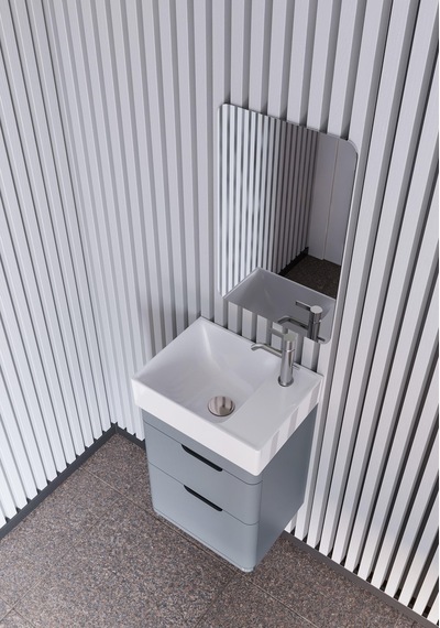 Turkuaz Cerastyle Sharp Etajer Uyumlu Damlalıklı Lavabo 40 30 Cm Beyaz