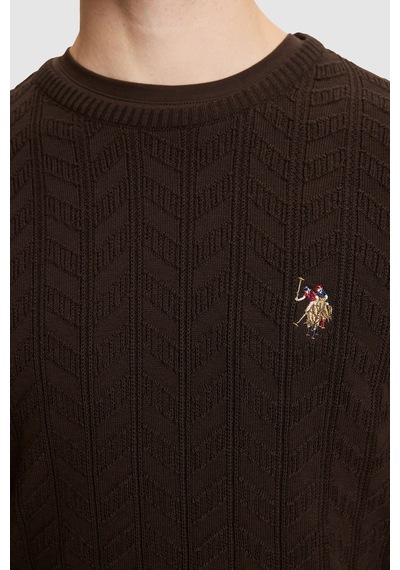 U.S. Polo Assn. Erkek Koyu Kahverengi Basic Kazak 50327559-vr084
