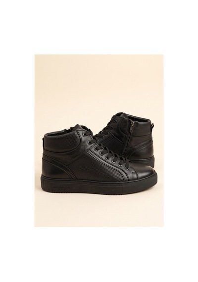 Bafaş Ayakkabı 371035 Siyah Hakiki Dana Derisi Erkek Sneaker