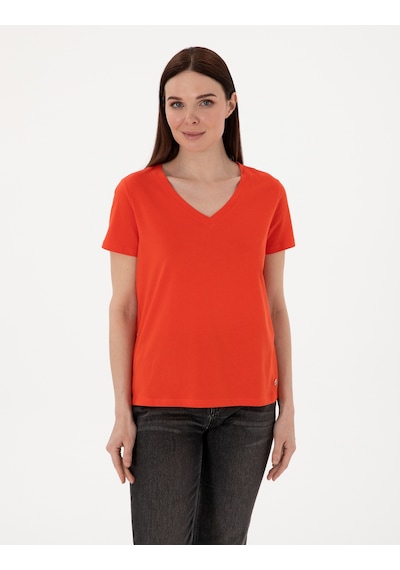 Pierre Cardin Kadın Kırmızı Tişört Basic 50305749-vr030 Kirmizi