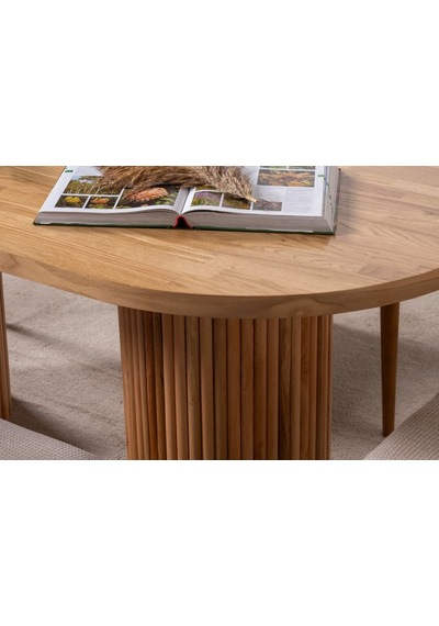 Narven Bohem Natural Ahşap Masa Sandalye Takımı 90x180 Natural