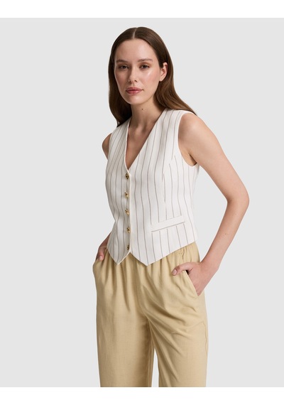 Pierre Cardin Kadın Ekru Yelek Dokuma 50323439-vr019